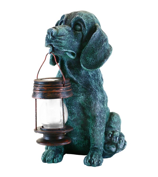 Outdoor Garden Decor Dog w/ Lantern Landscape Solar Light Generic Dog